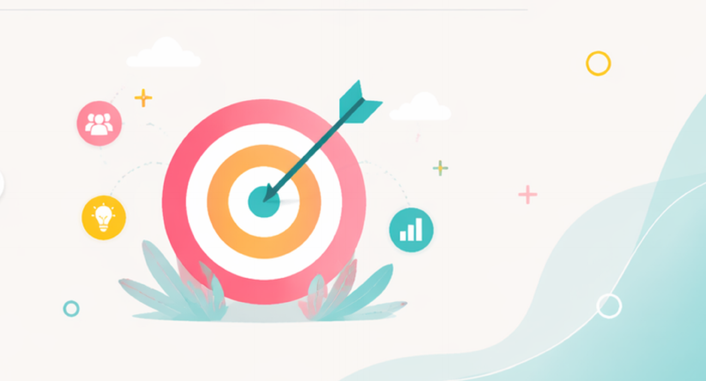 Target with arrow illustrating mission